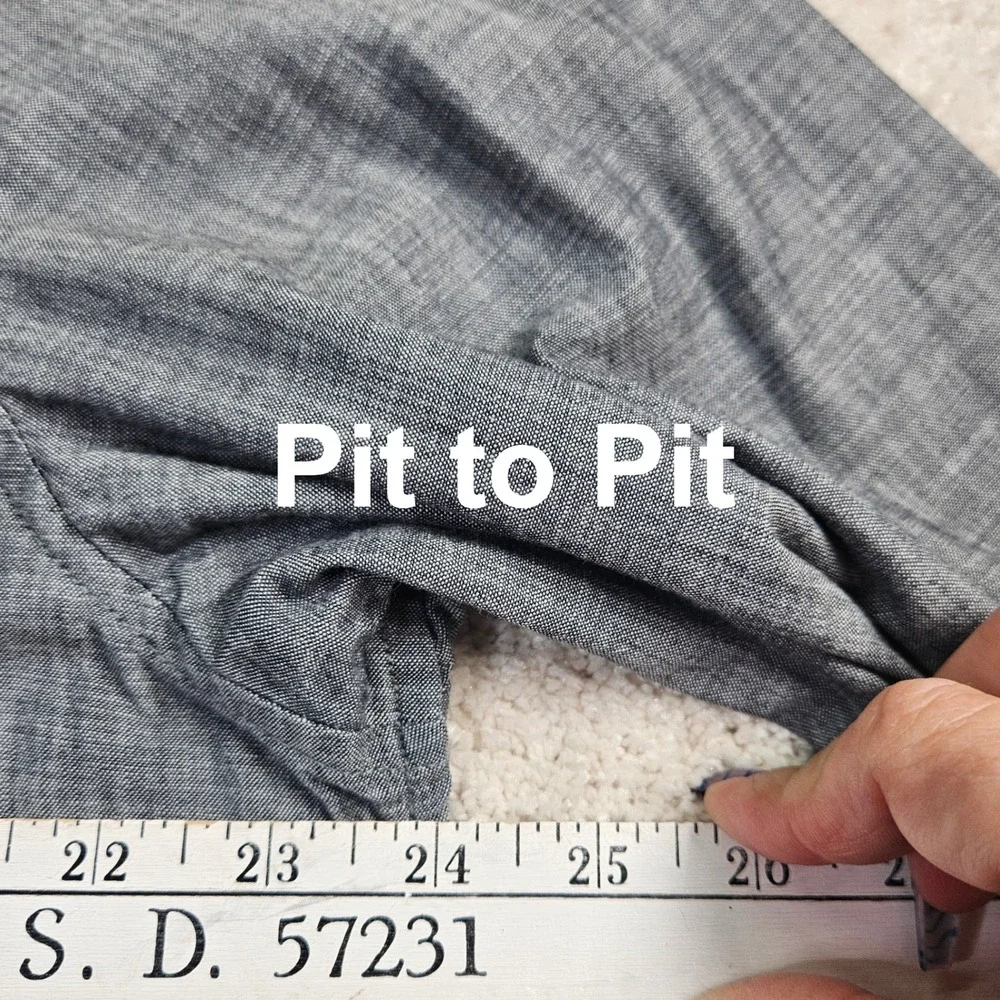 Men's Banana Republic Gray Cotton Long Sleeve Button Down Shirt L‎ Preppy Office